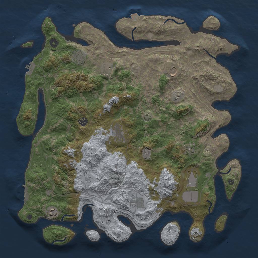 Rust Map: Procedural Map, Size: 4250, Seed: 1470522417, 18 Monuments