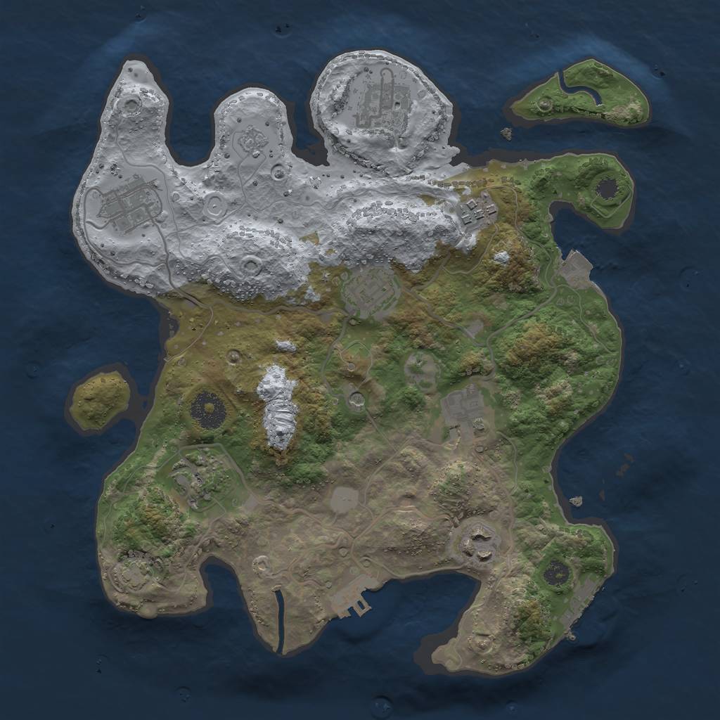 Rust Map: Procedural Map, Size: 3000, Seed: 2124484043, 15 Monuments