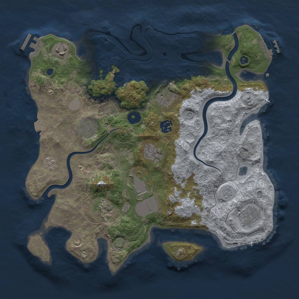Rust Map: Procedural Map, Size: 3500, Seed: 247582935, 15 Monuments