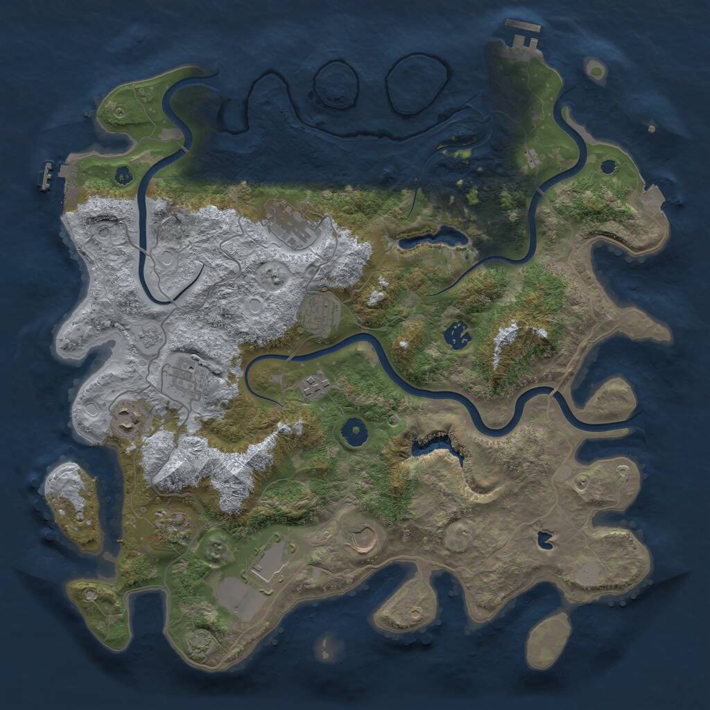 Rust Map: Procedural Map, Size: 4000, Seed: 525291247, 15 Monuments