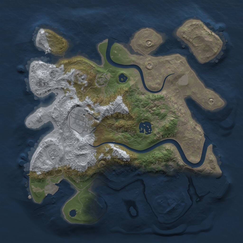 Rust Map: Procedural Map, Size: 2750, Seed: 230597, 7 Monuments