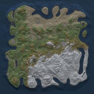 Thumbnail Rust Map: Procedural Map, Size: 4500, Seed: 825152825, 19 Monuments