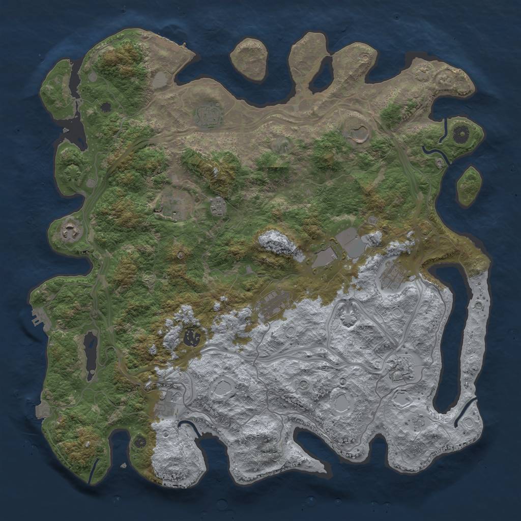 Rust Map: Procedural Map, Size: 4500, Seed: 825152825, 19 Monuments