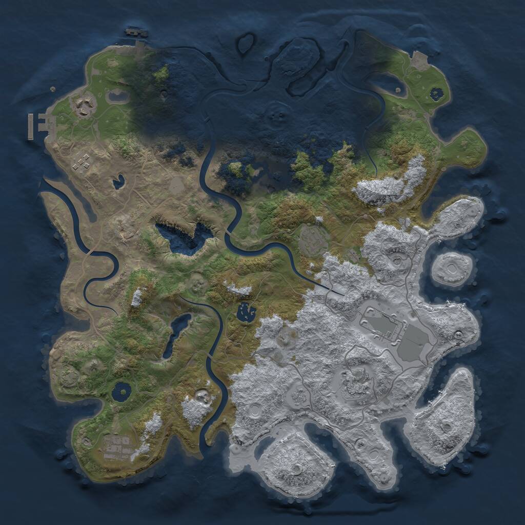 Rust Map: Procedural Map, Size: 4000, Seed: 507718663, 14 Monuments