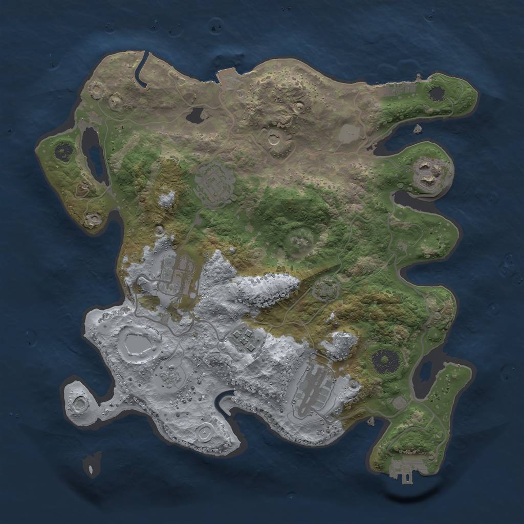 Rust Map: Procedural Map, Size: 3000, Seed: 311222, 13 Monuments