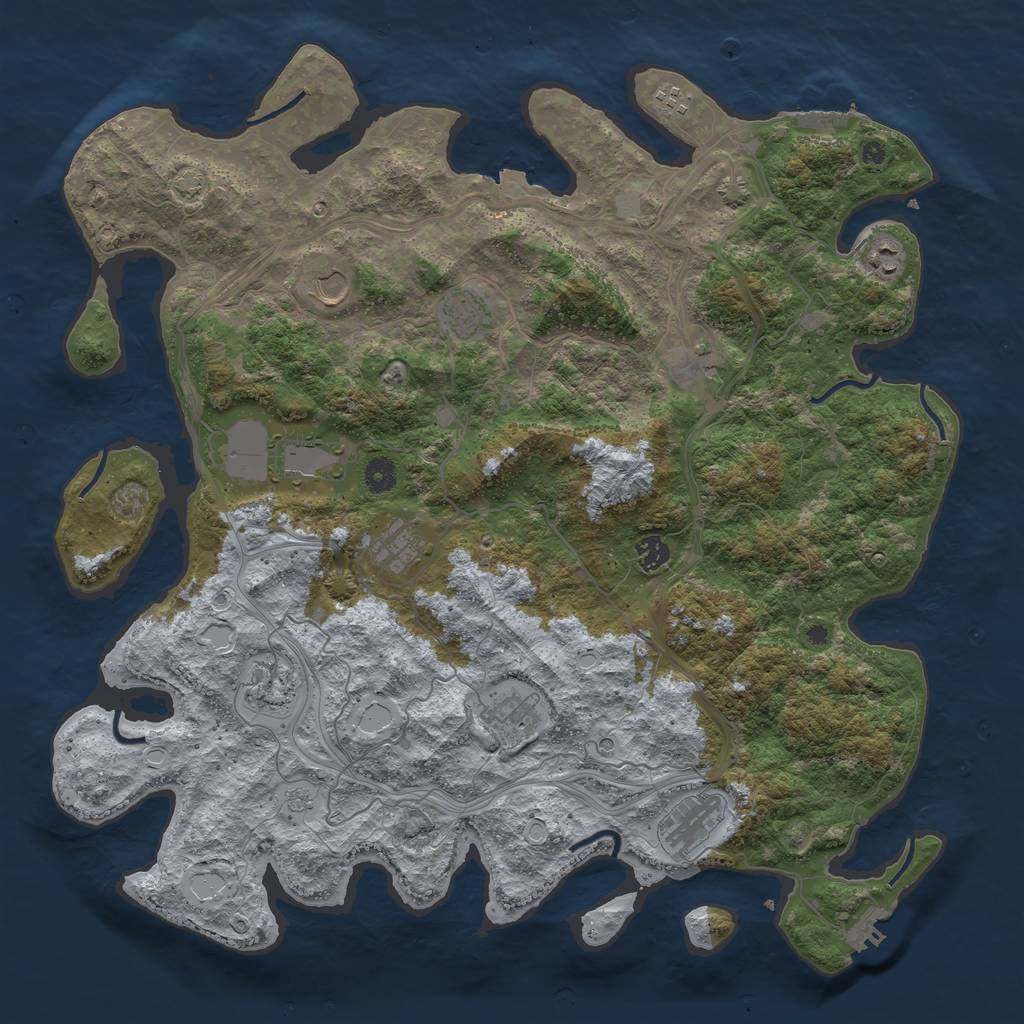Rust Map: Procedural Map, Size: 4500, Seed: 171463472, 19 Monuments