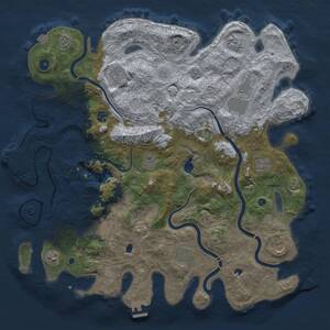 Thumbnail Rust Map: Procedural Map, Size: 4500, Seed: 3994544, 17 Monuments
