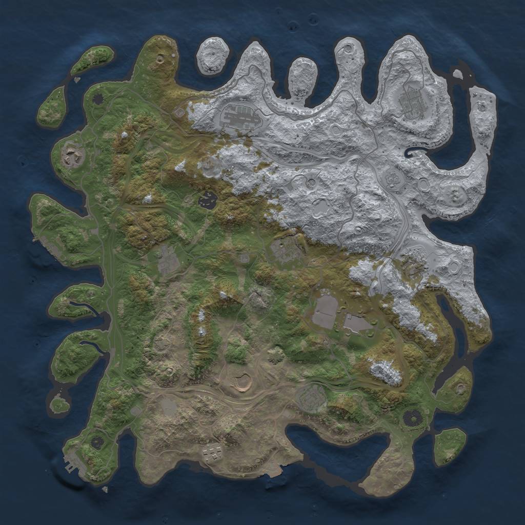 Rust Map: Procedural Map, Size: 4251, Seed: 58893, 19 Monuments