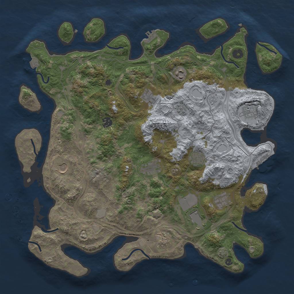 Rust Map: Procedural Map, Size: 4251, Seed: 84639, 19 Monuments