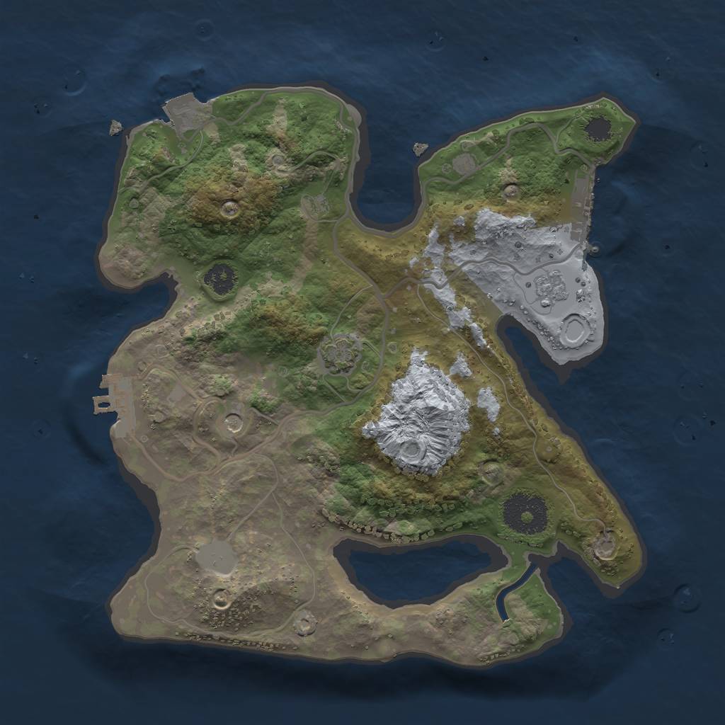 Rust Map: Procedural Map, Size: 2500, Seed: 165831107, 8 Monuments