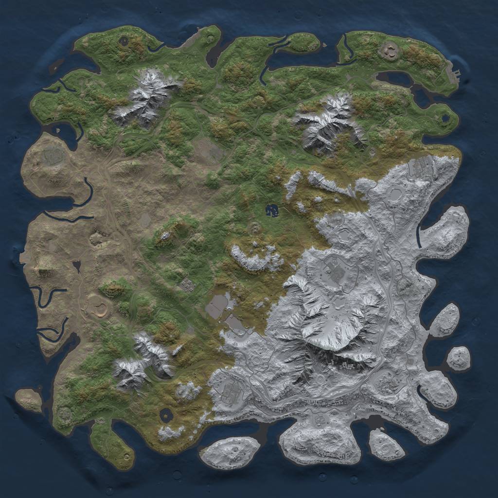 Rust Map: Procedural Map, Size: 5500, Seed: 11045369, 19 Monuments