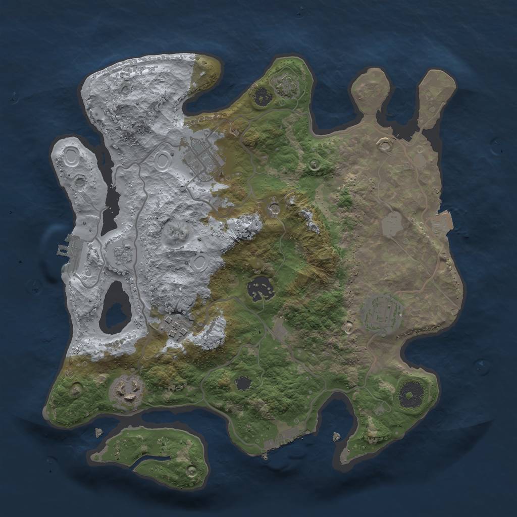 Rust Map: Procedural Map, Size: 3000, Seed: 526373831, 13 Monuments