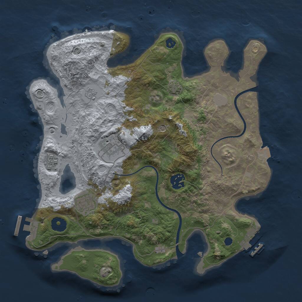 Rust Map: Procedural Map, Size: 3000, Seed: 526373831, 10 Monuments