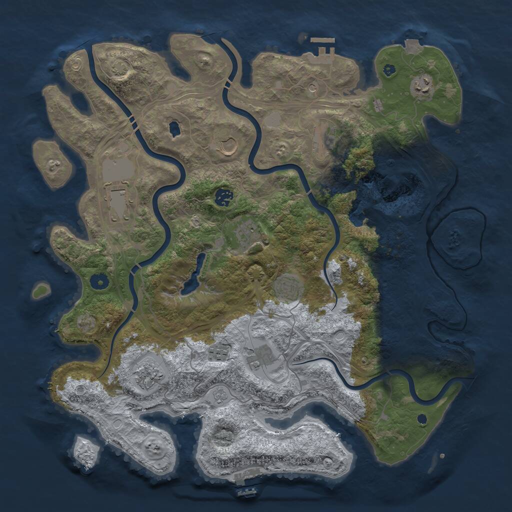 Rust Map: Procedural Map, Size: 4250, Seed: 1692671497, 16 Monuments