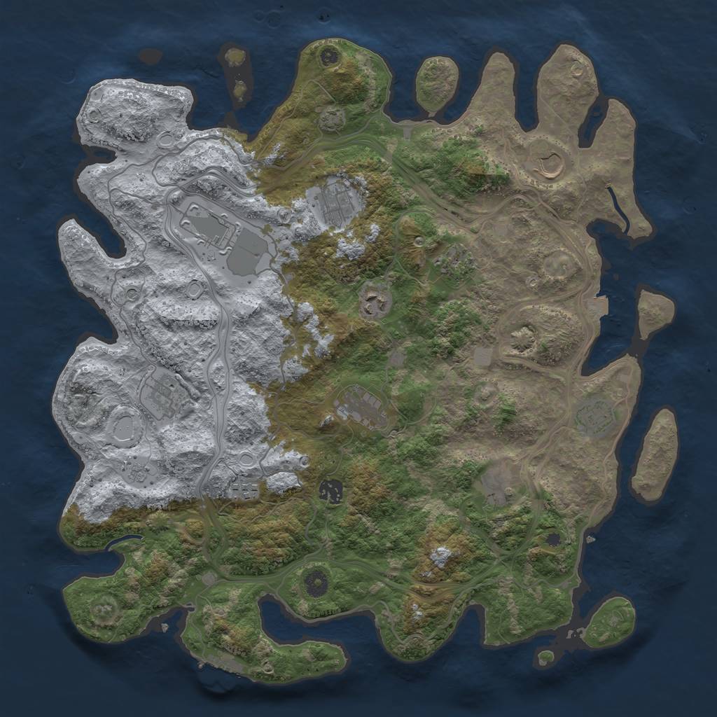 Rust Map: Procedural Map, Size: 4250, Seed: 669839046, 18 Monuments