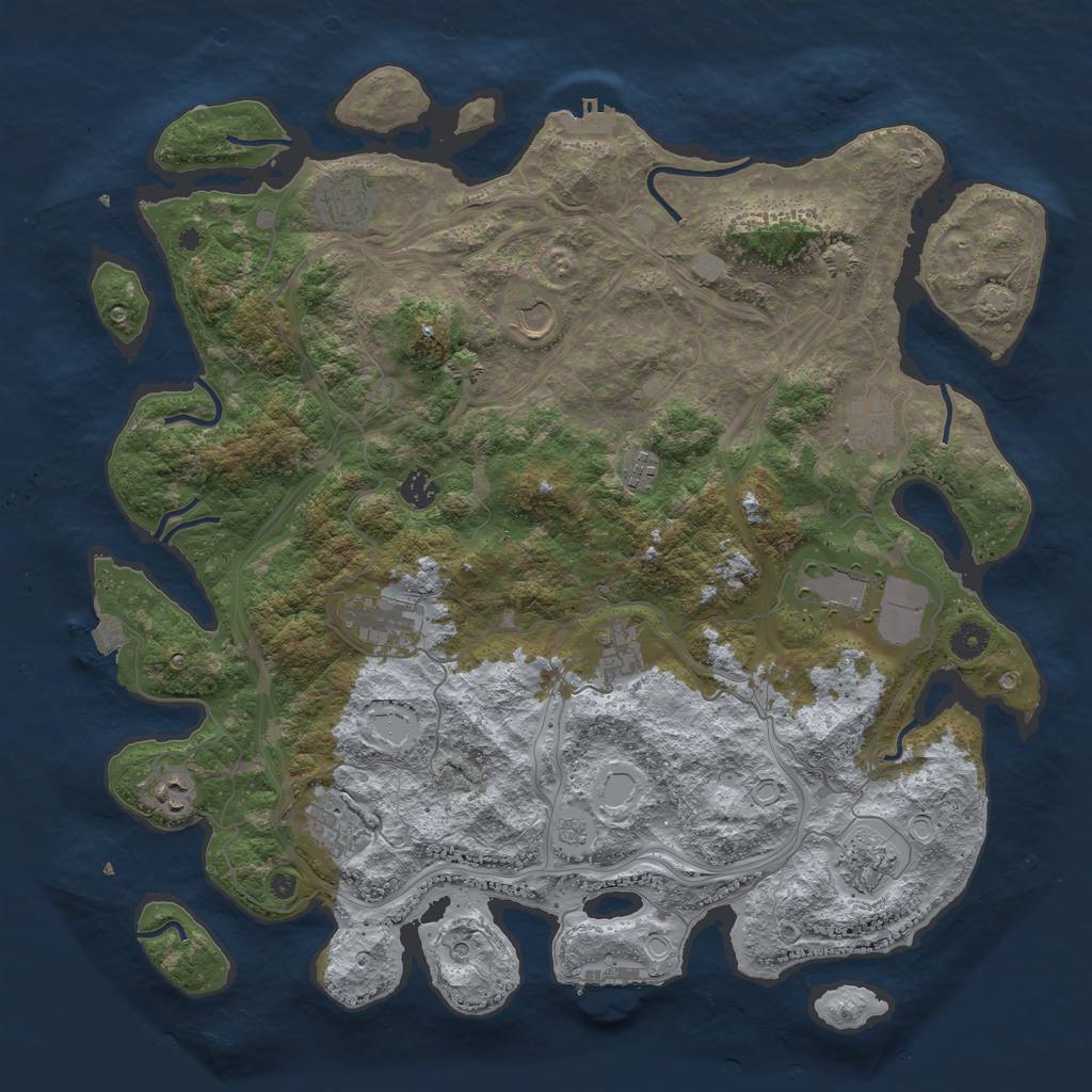 Rust Map: Procedural Map, Size: 4400, Seed: 27533820, 19 Monuments