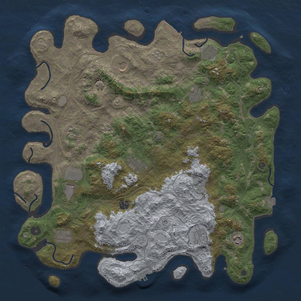 Rust Map: Procedural Map, Size: 4500, Seed: 1478523, 19 Monuments