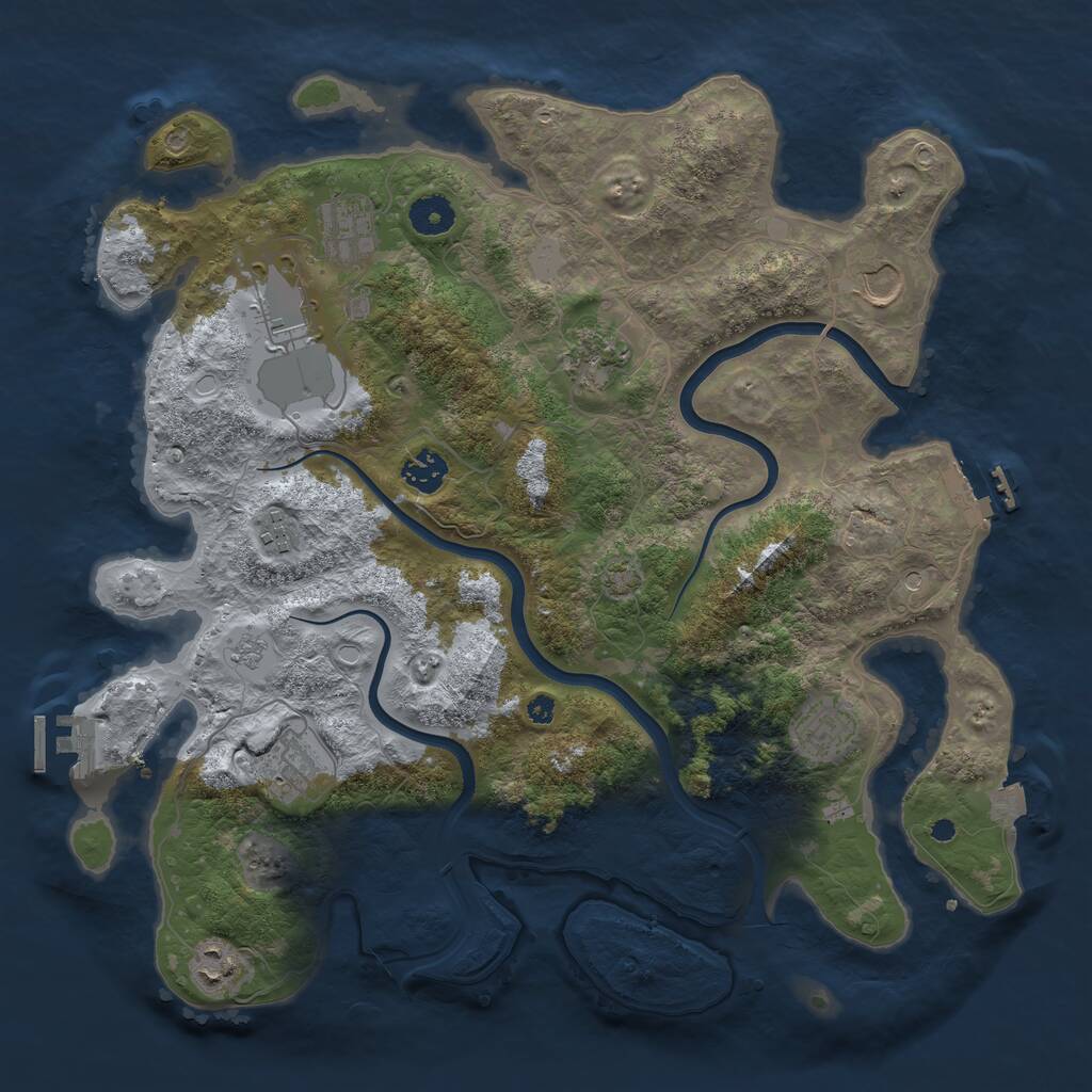 Rust Map: Procedural Map, Size: 3850, Seed: 21717306, 15 Monuments