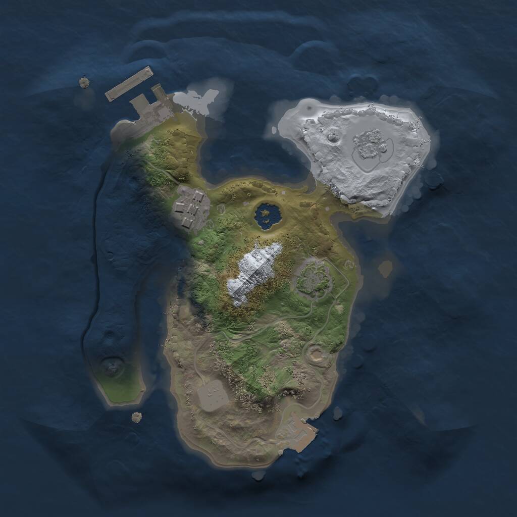 Rust Map: Procedural Map, Size: 2000, Seed: 930404393, 5 Monuments