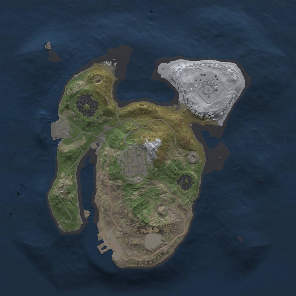 Rust Map: Procedural Map, Size: 2000, Seed: 930404393, 6 Monuments