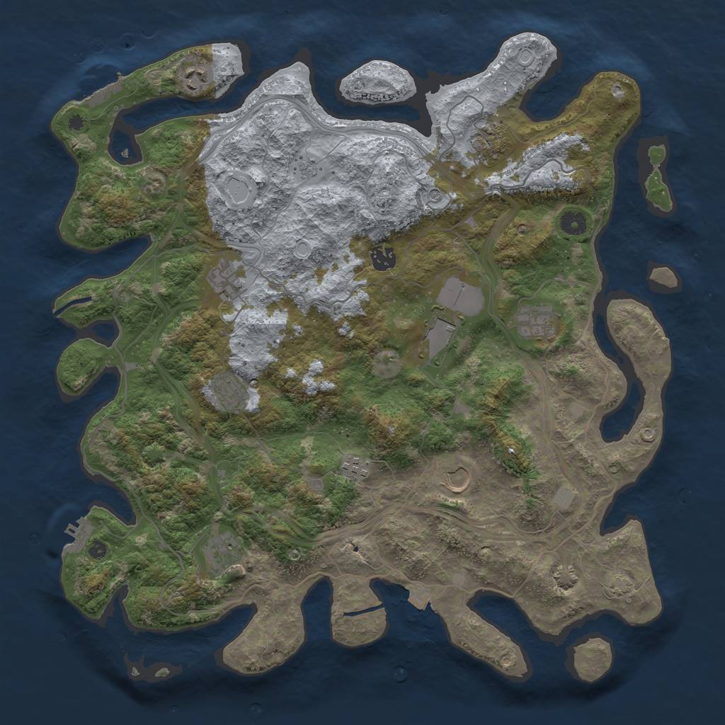 Rust Map: Procedural Map, Size: 4250, Seed: 23282, 18 Monuments