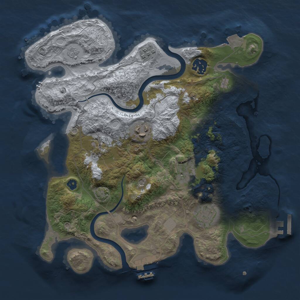 Rust Map: Procedural Map, Size: 3000, Seed: 1276930772, 12 Monuments