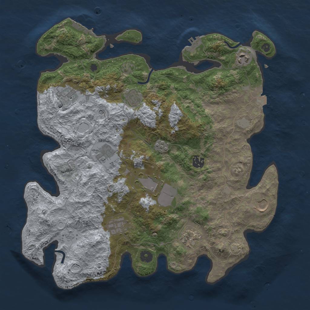 Rust Map: Procedural Map, Size: 3750, Seed: 9052024, 18 Monuments