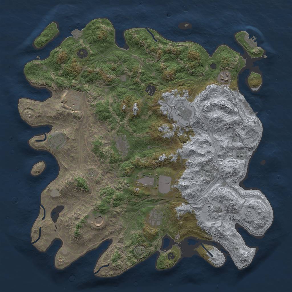 Rust Map: Procedural Map, Size: 4250, Seed: 1058580452, 19 Monuments