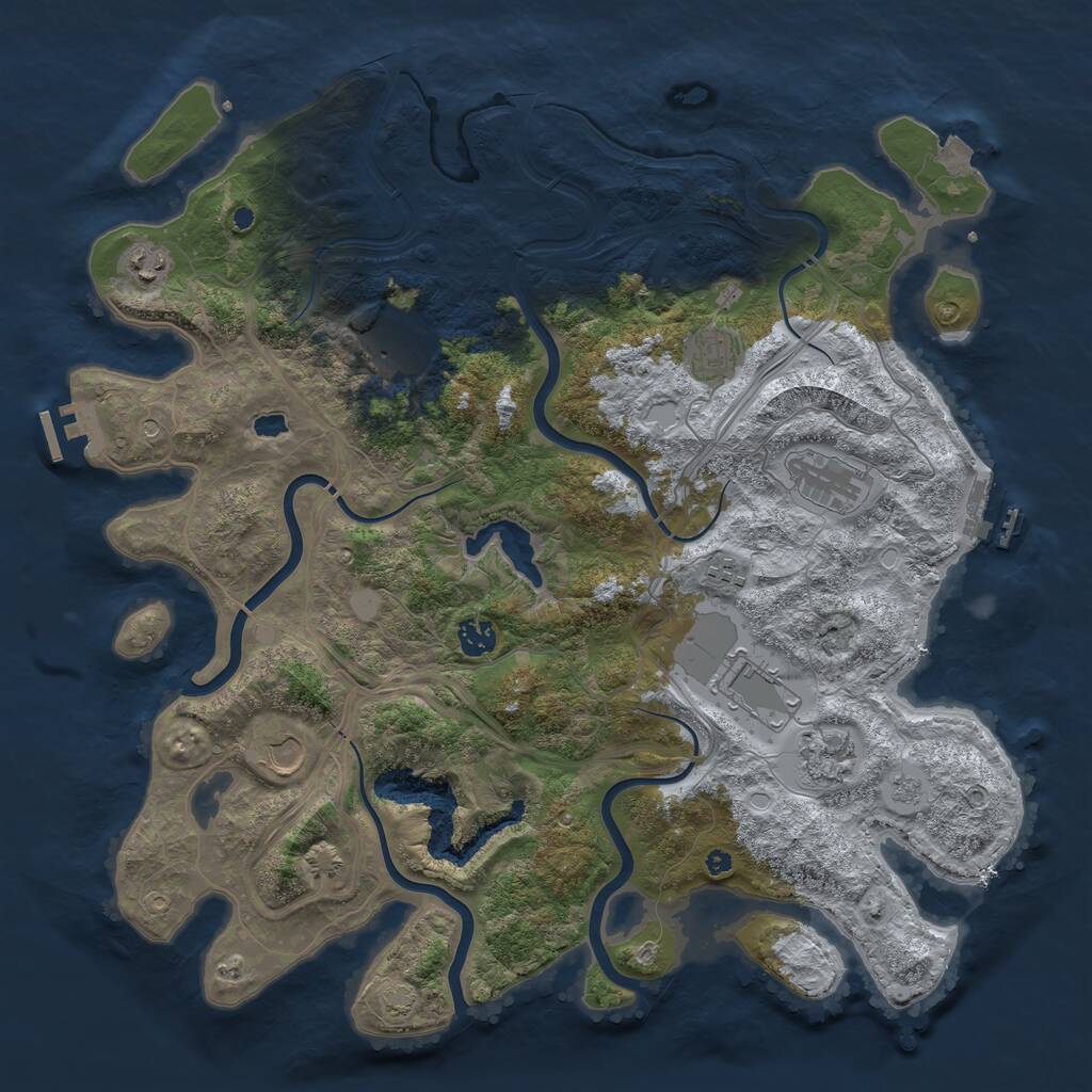 Rust Map: Procedural Map, Size: 4250, Seed: 1058580452, 15 Monuments