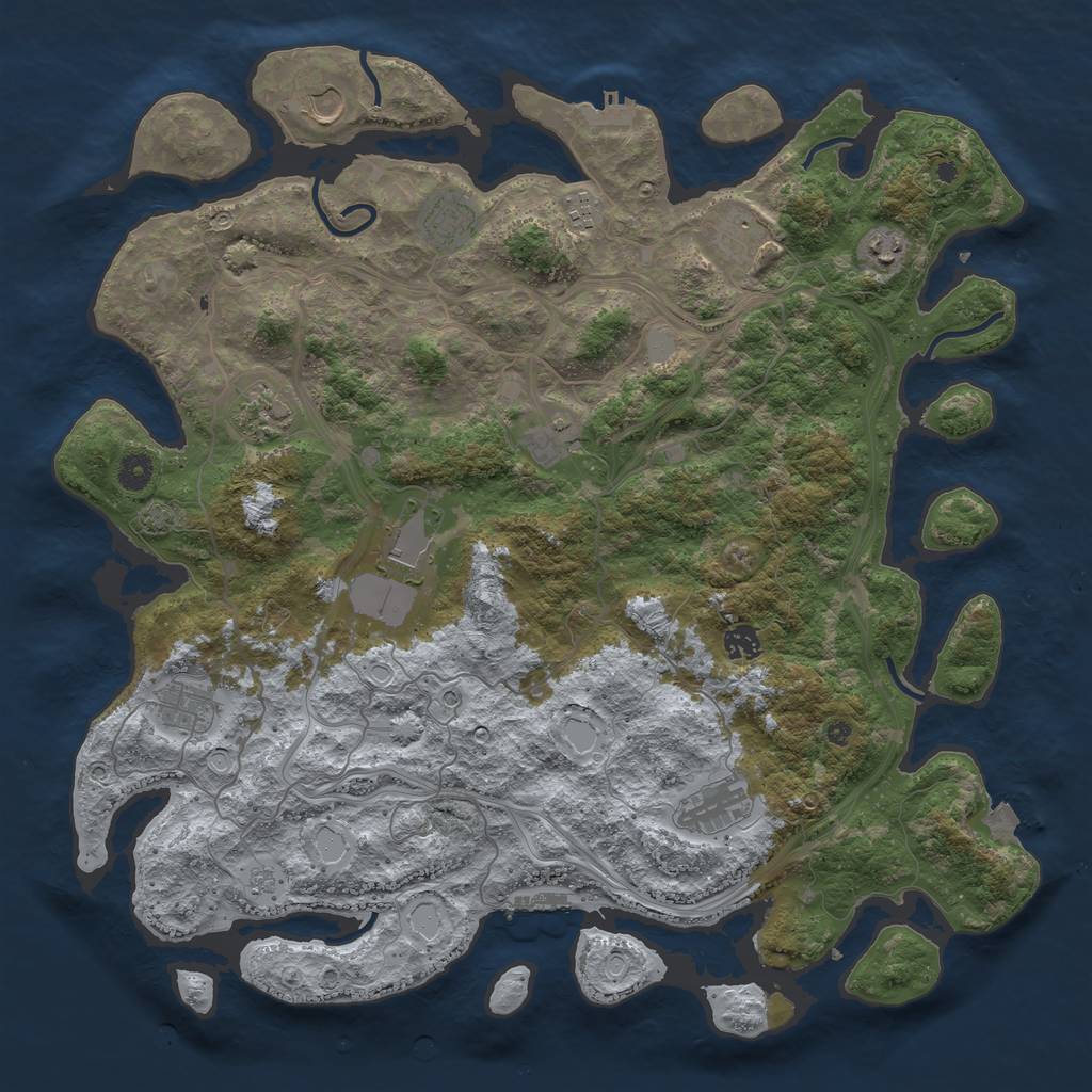 Rust Map: Procedural Map, Size: 4500, Seed: 447735931, 19 Monuments