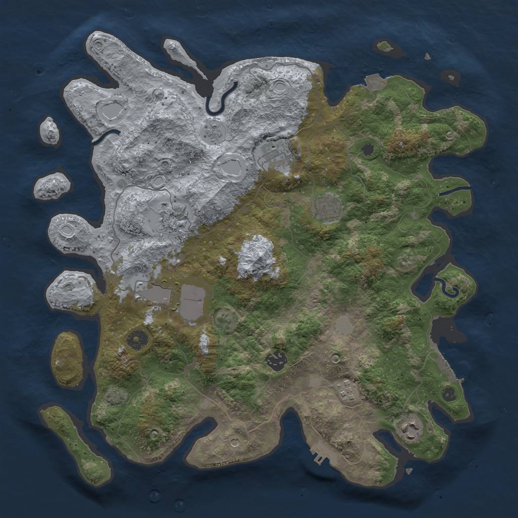 Rust Map: Procedural Map, Size: 3850, Seed: 37267599, 15 Monuments