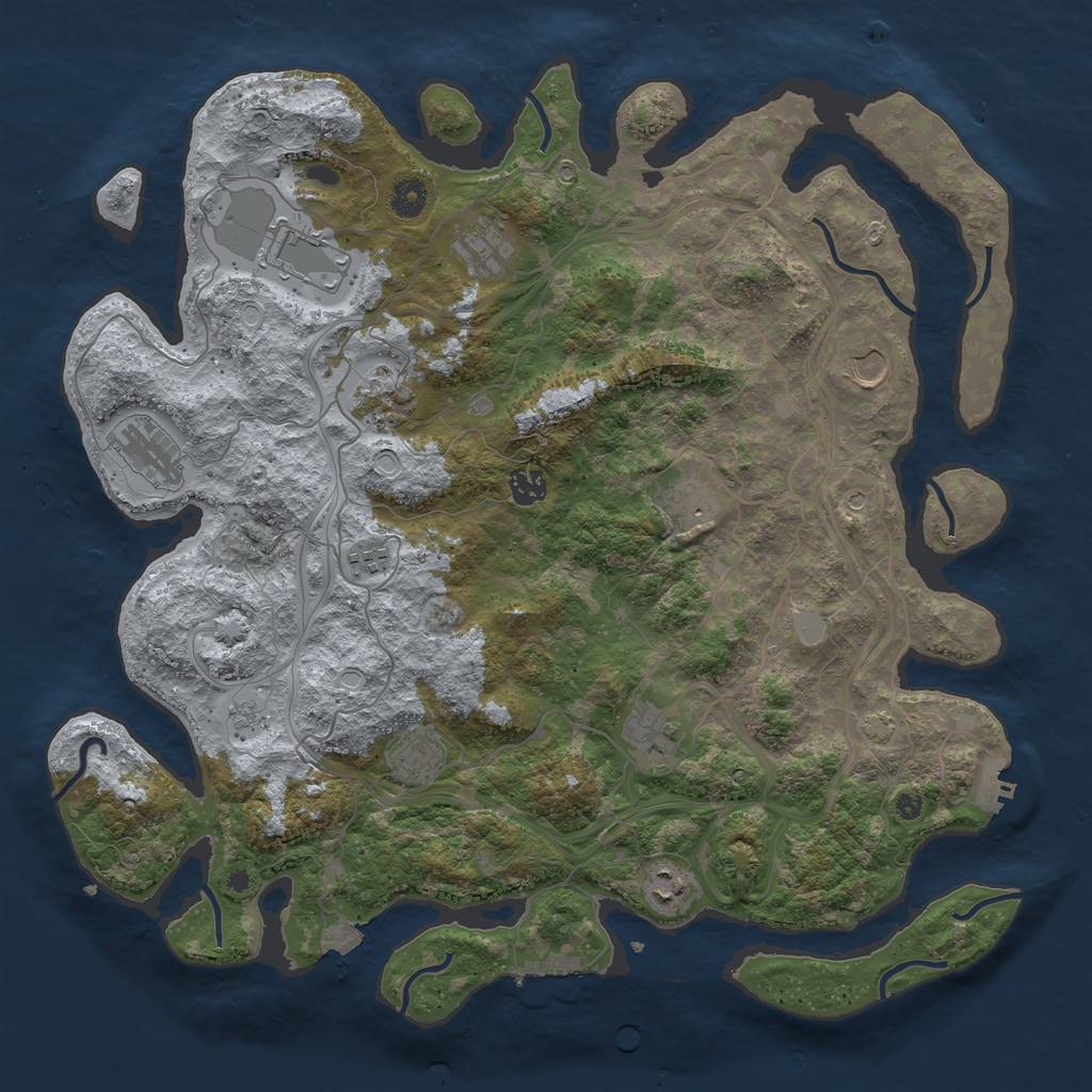 Rust Map: Procedural Map, Size: 4250, Seed: 125171509, 19 Monuments