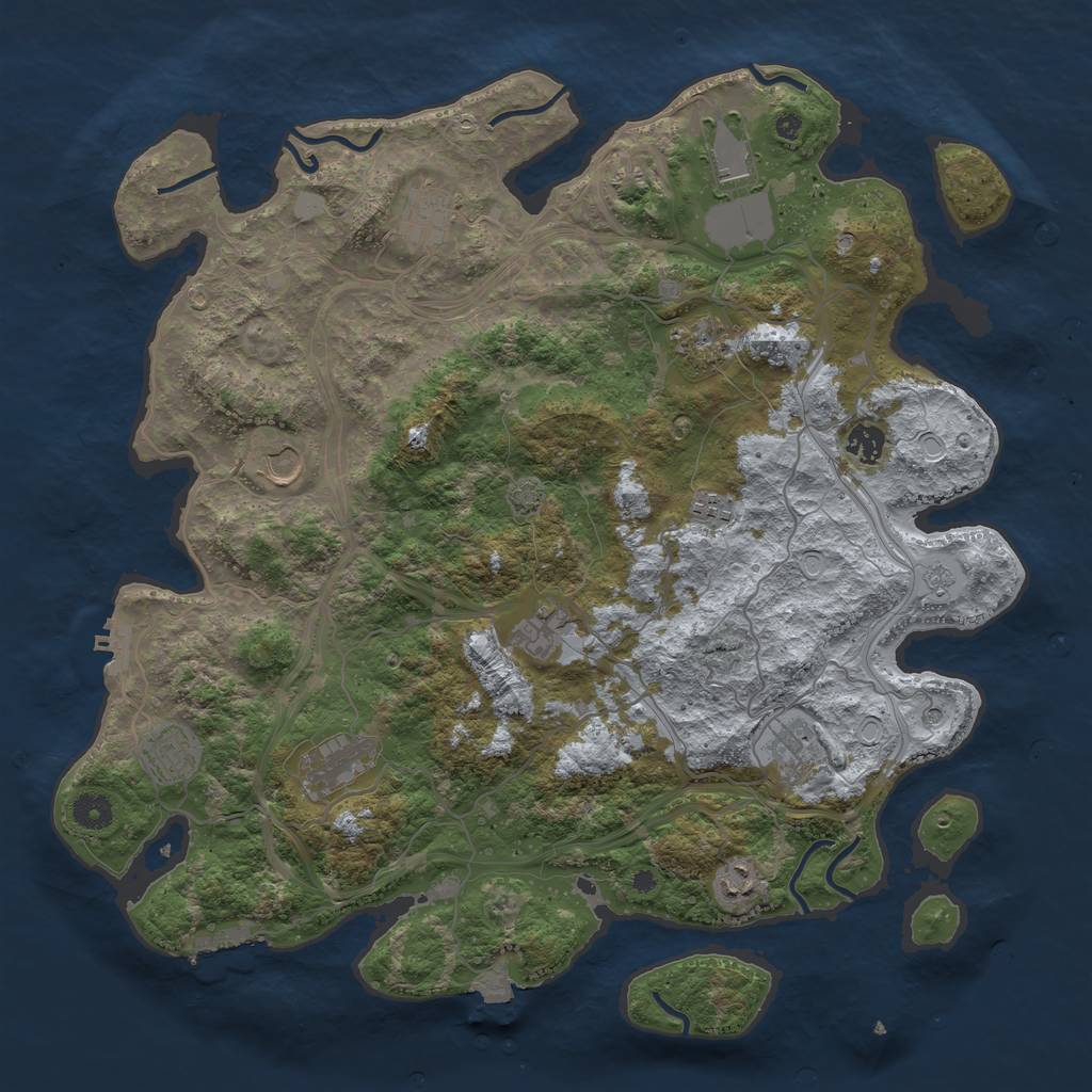 Rust Map: Procedural Map, Size: 4250, Seed: 1019746880, 19 Monuments