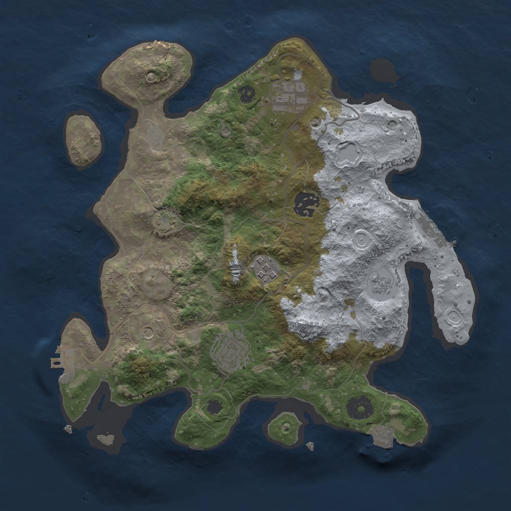 Rust Map: Procedural Map, Size: 3000, Seed: 69973, 12 Monuments