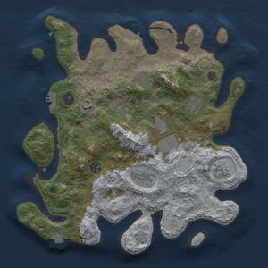 Thumbnail Rust Map: Procedural Map, Size: 3500, Seed: 1009756938, 15 Monuments