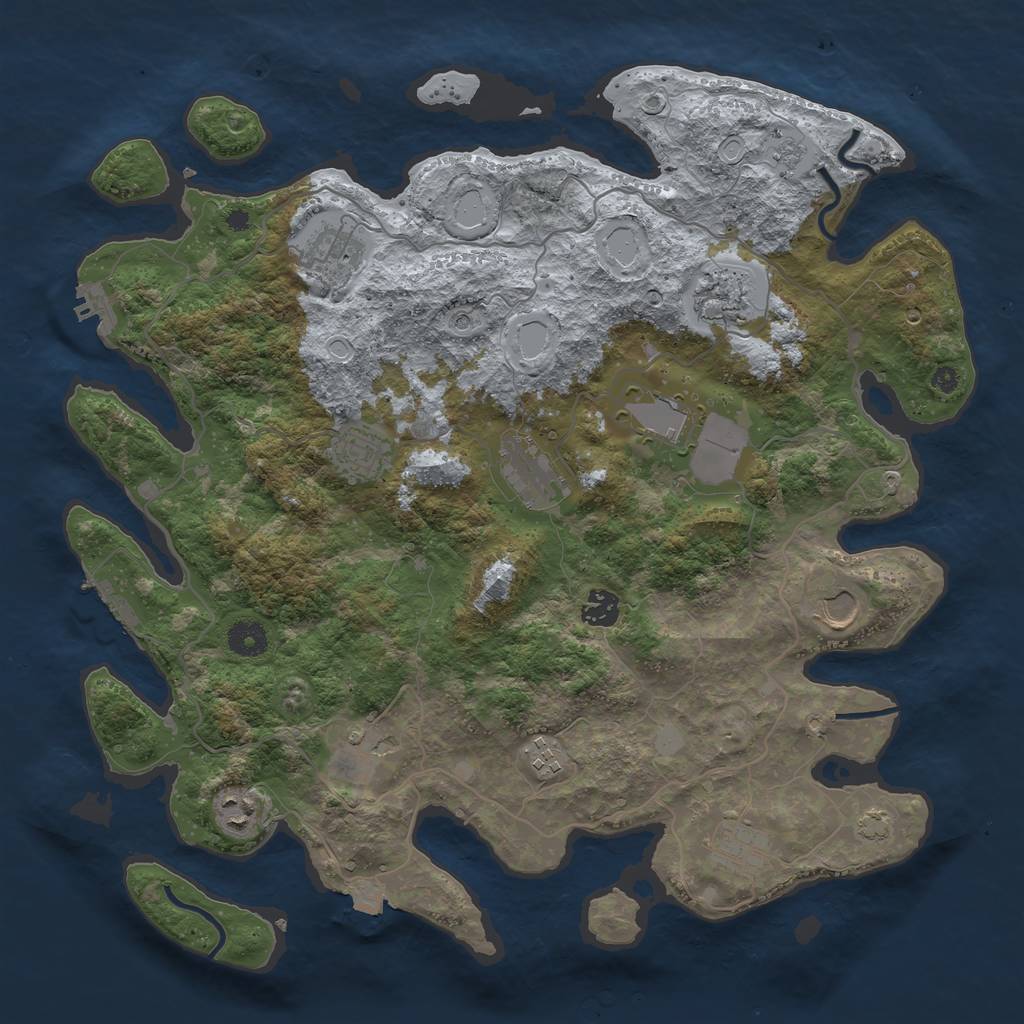 Rust Map: Procedural Map, Size: 4000, Seed: 140117913, 19 Monuments