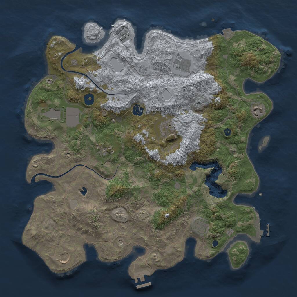 Rust Map: Procedural Map, Size: 4000, Seed: 845238, 15 Monuments