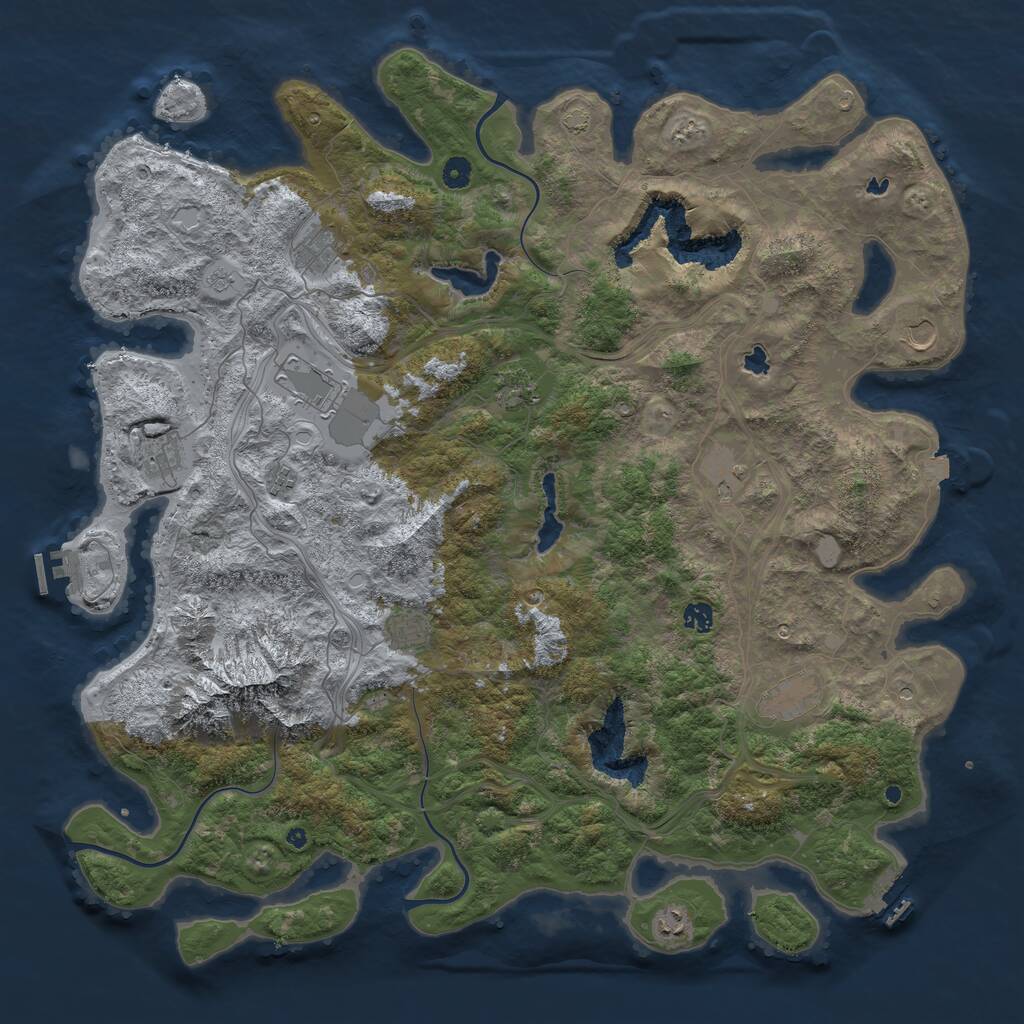 Rust Map: Procedural Map, Size: 5000, Seed: 238, 17 Monuments