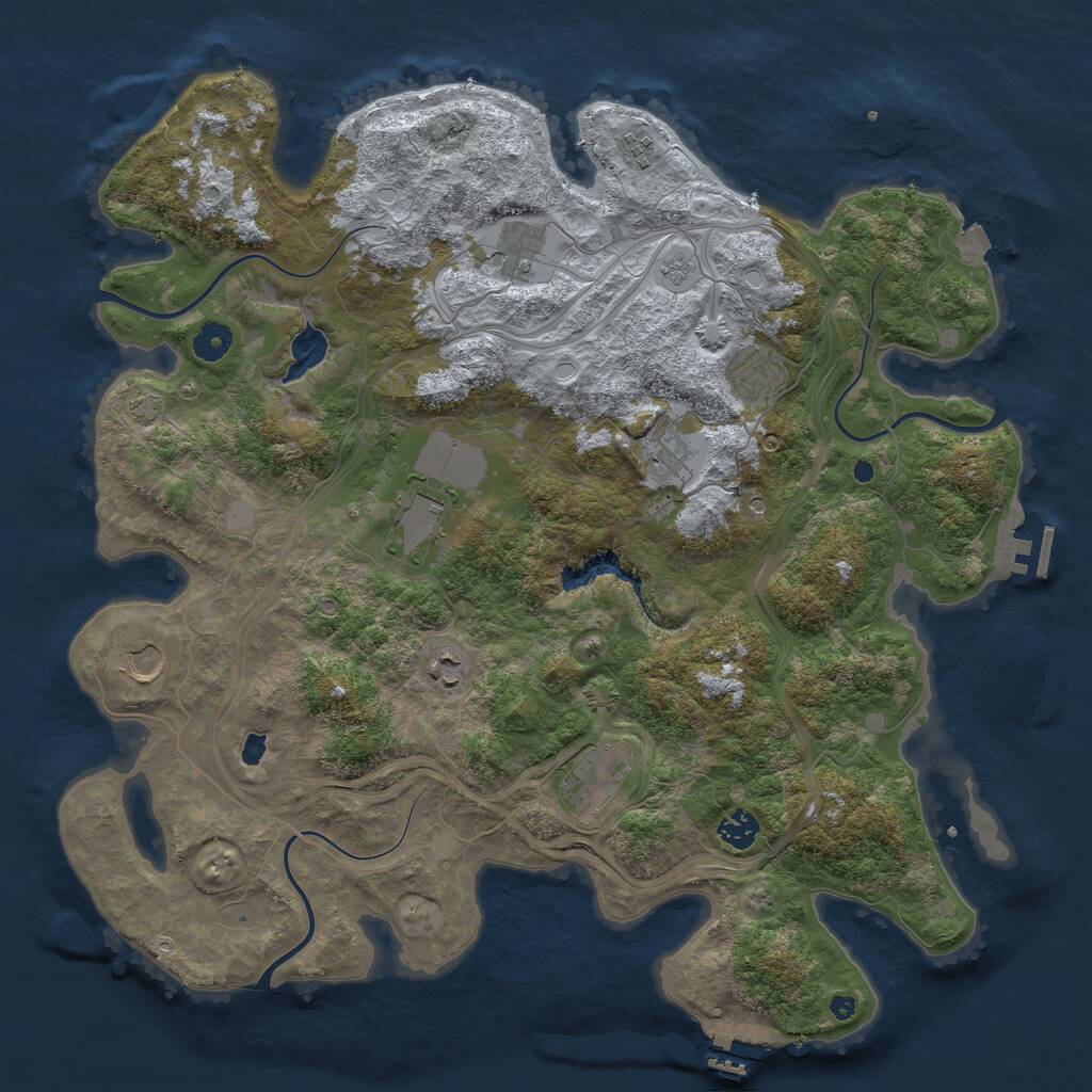 Rust Map: Procedural Map, Size: 4250, Seed: 1200603345, 15 Monuments