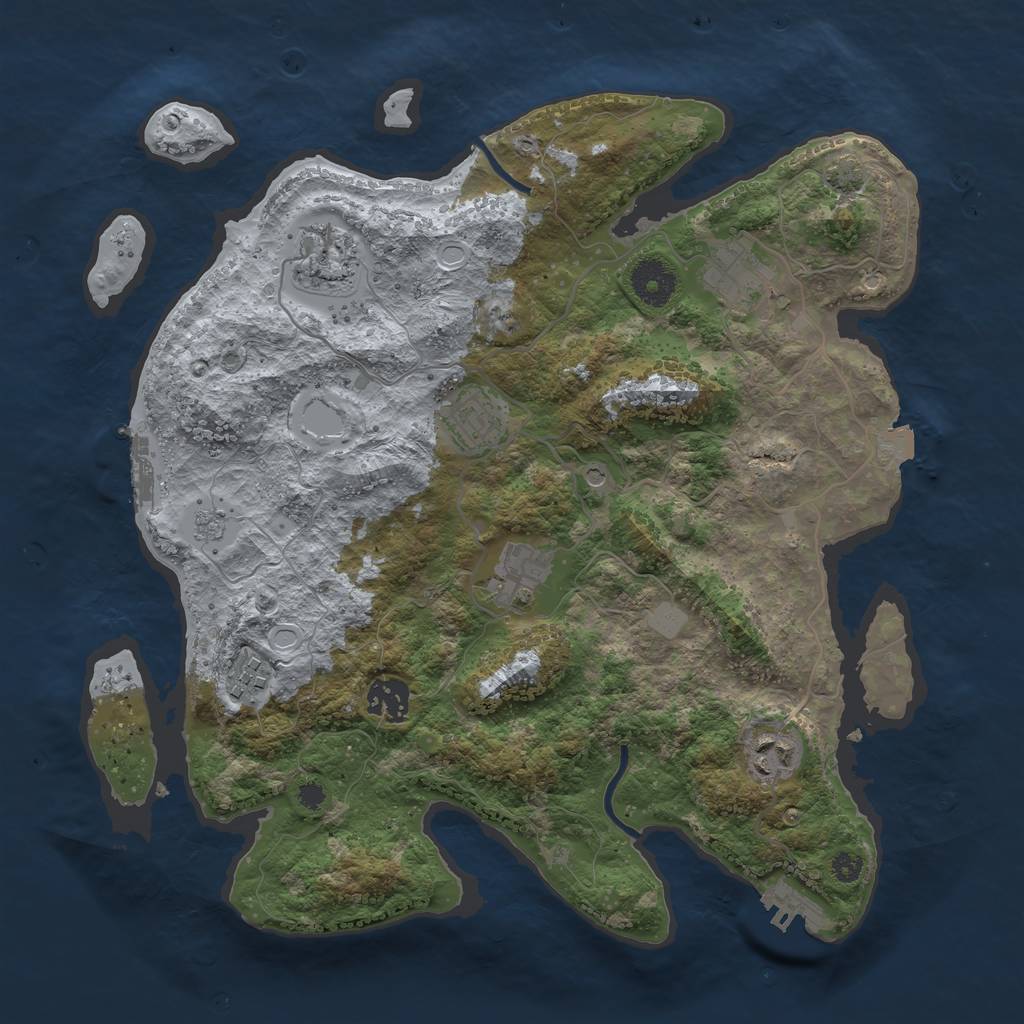 Rust Map: Procedural Map, Size: 3450, Seed: 75065019, 15 Monuments