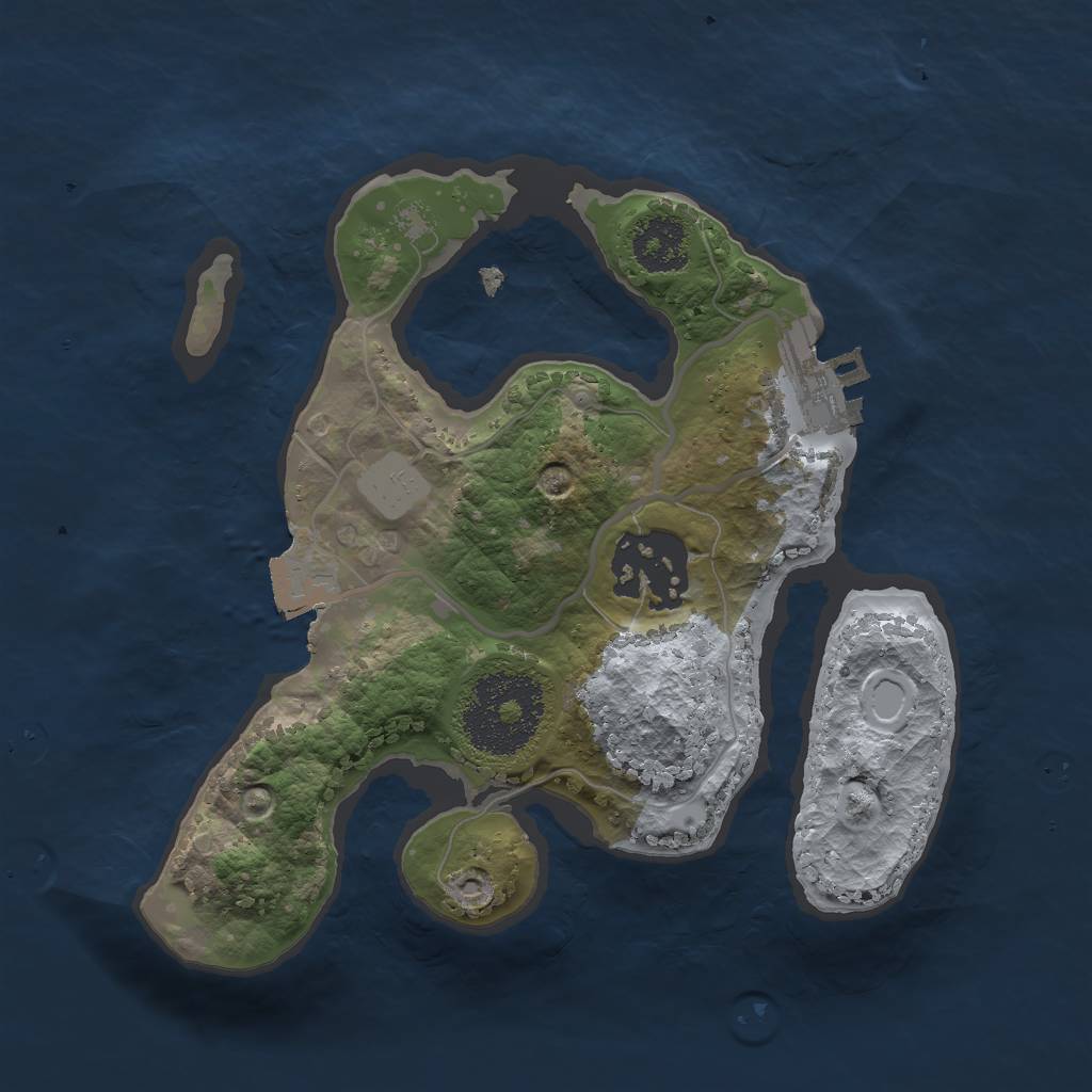 Rust Map: Procedural Map, Size: 2000, Seed: 739475158, 5 Monuments