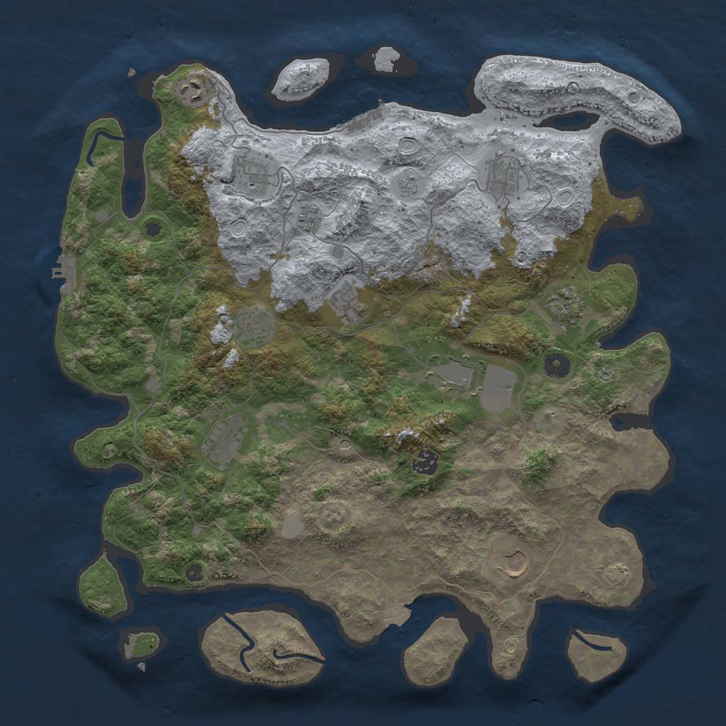 Rust Map: Procedural Map, Size: 4200, Seed: 967607898, 19 Monuments