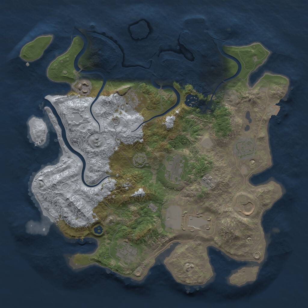 Rust Map: Procedural Map, Size: 3500, Seed: 269819741, 13 Monuments