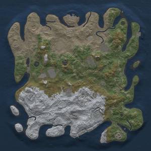 Thumbnail Rust Map: Procedural Map, Size: 4200, Seed: 601561887, 19 Monuments