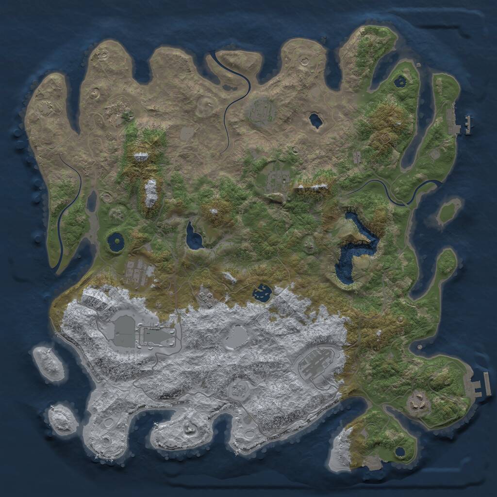 Rust Map: Procedural Map, Size: 4200, Seed: 601561887, 15 Monuments