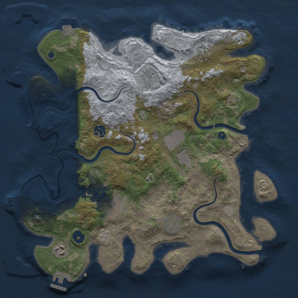 Rust Map: Procedural Map, Size: 3700, Seed: 602110045, 14 Monuments