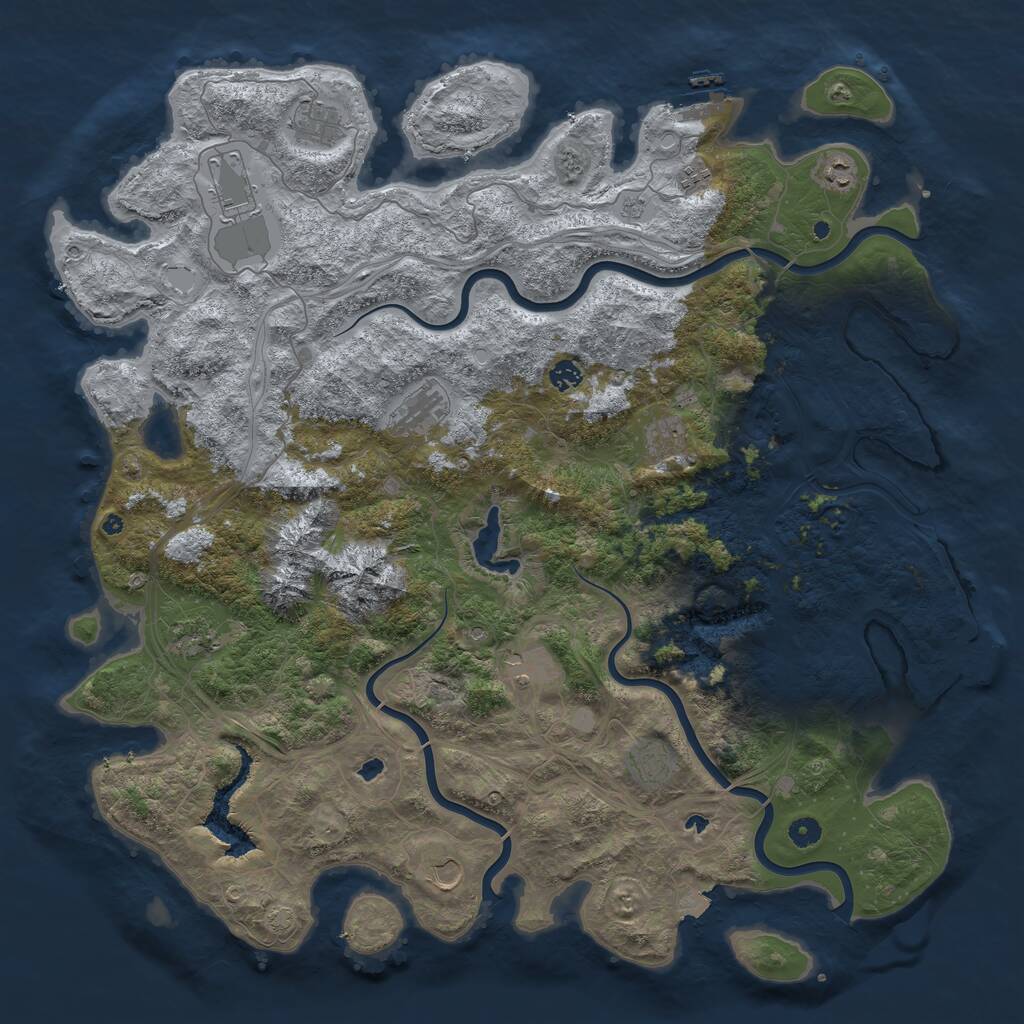Rust Map: Procedural Map, Size: 5000, Seed: 1006814521, 17 Monuments