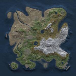 Thumbnail Rust Map: Procedural Map, Size: 3000, Seed: 2002219459, 9 Monuments