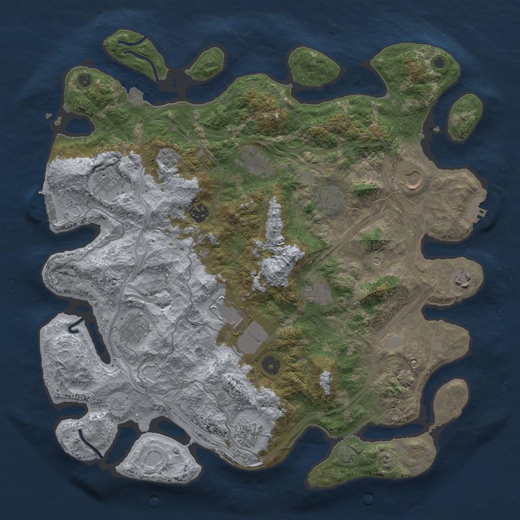 Rust Map: Procedural Map, Size: 4250, Seed: 1309616559, 19 Monuments