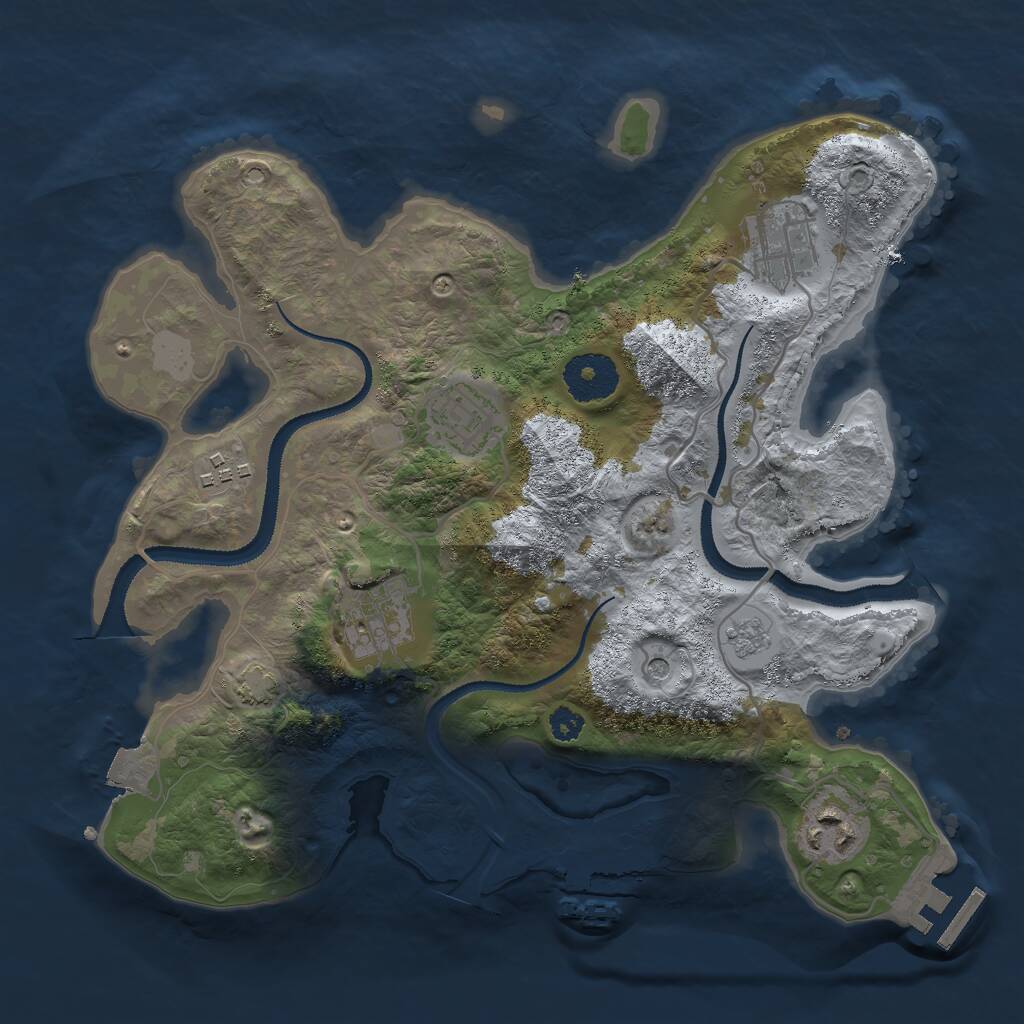 Rust Map: Procedural Map, Size: 3000, Seed: 1788299580, 11 Monuments